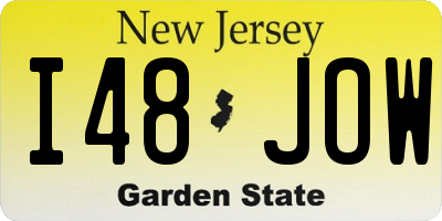 NJ license plate I48JOW