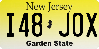 NJ license plate I48JOX