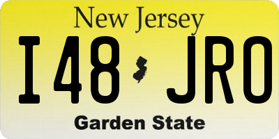 NJ license plate I48JRO