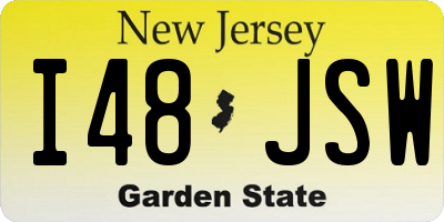 NJ license plate I48JSW