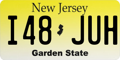 NJ license plate I48JUH