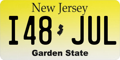 NJ license plate I48JUL