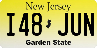 NJ license plate I48JUN