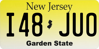 NJ license plate I48JUO