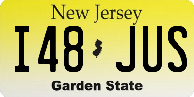 NJ license plate I48JUS