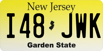 NJ license plate I48JWK