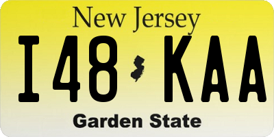 NJ license plate I48KAA