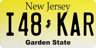 NJ license plate I48KAR