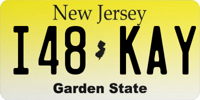 NJ license plate I48KAY