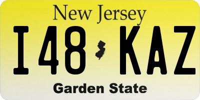 NJ license plate I48KAZ