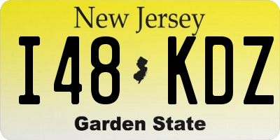 NJ license plate I48KDZ