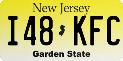 NJ license plate I48KFC