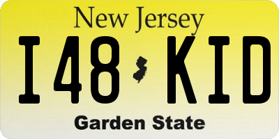 NJ license plate I48KID