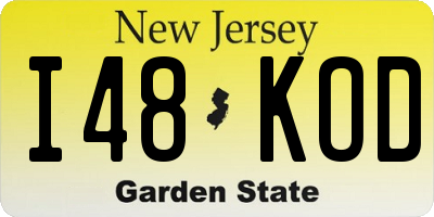 NJ license plate I48KOD