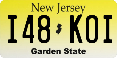 NJ license plate I48KOI
