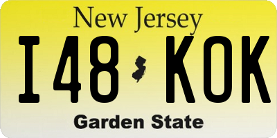 NJ license plate I48KOK