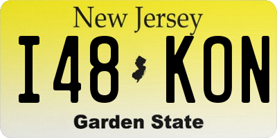 NJ license plate I48KON