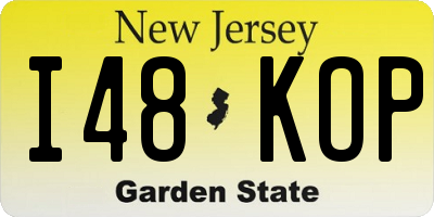 NJ license plate I48KOP