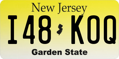 NJ license plate I48KOQ
