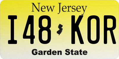 NJ license plate I48KOR