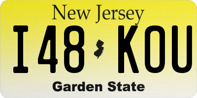NJ license plate I48KOU