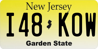 NJ license plate I48KOW