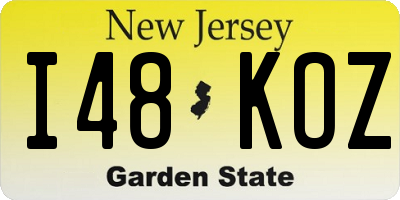 NJ license plate I48KOZ