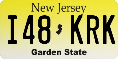 NJ license plate I48KRK