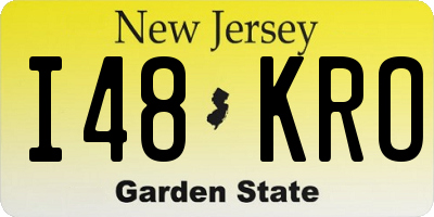 NJ license plate I48KRO