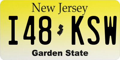 NJ license plate I48KSW