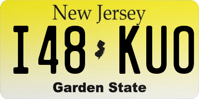 NJ license plate I48KUO