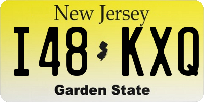 NJ license plate I48KXQ