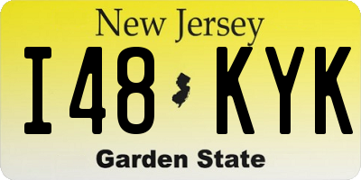 NJ license plate I48KYK