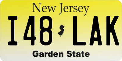 NJ license plate I48LAK