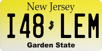 NJ license plate I48LEM