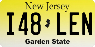 NJ license plate I48LEN