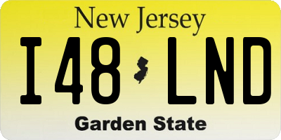 NJ license plate I48LND