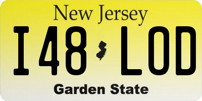 NJ license plate I48LOD