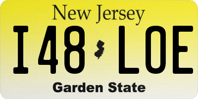 NJ license plate I48LOE