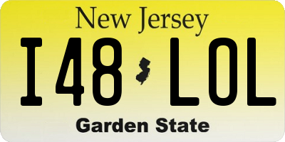 NJ license plate I48LOL