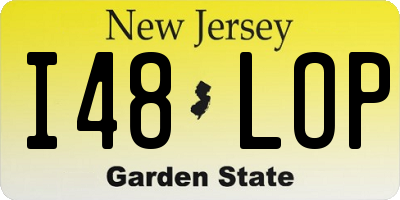 NJ license plate I48LOP