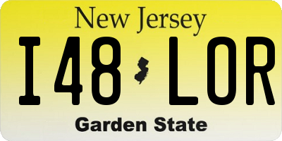 NJ license plate I48LOR