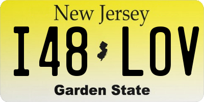 NJ license plate I48LOV