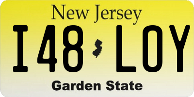 NJ license plate I48LOY