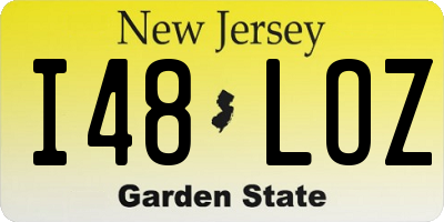 NJ license plate I48LOZ