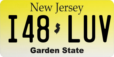 NJ license plate I48LUV