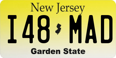 NJ license plate I48MAD