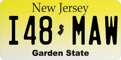 NJ license plate I48MAW