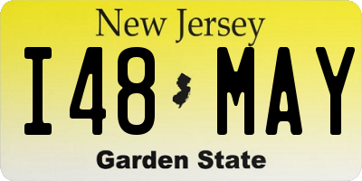 NJ license plate I48MAY