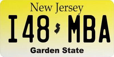 NJ license plate I48MBA